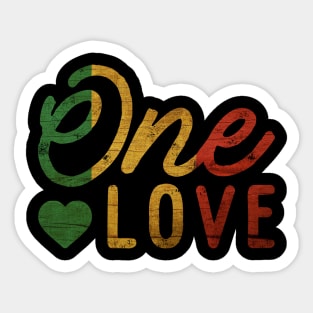 One Love, Jamaica, Rasta, Rastafarian Sticker